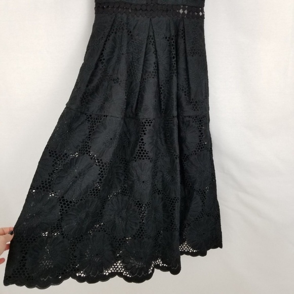NWT N Nicholas Black Sunflower Lace Ball Tea Dress - Picture 5 of 8